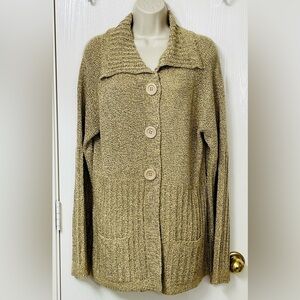 🟢 Carolyn Taylor Beige Knit Cardigan